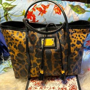 Prada Leopard Print Quintessential & Opulent Leather Tote